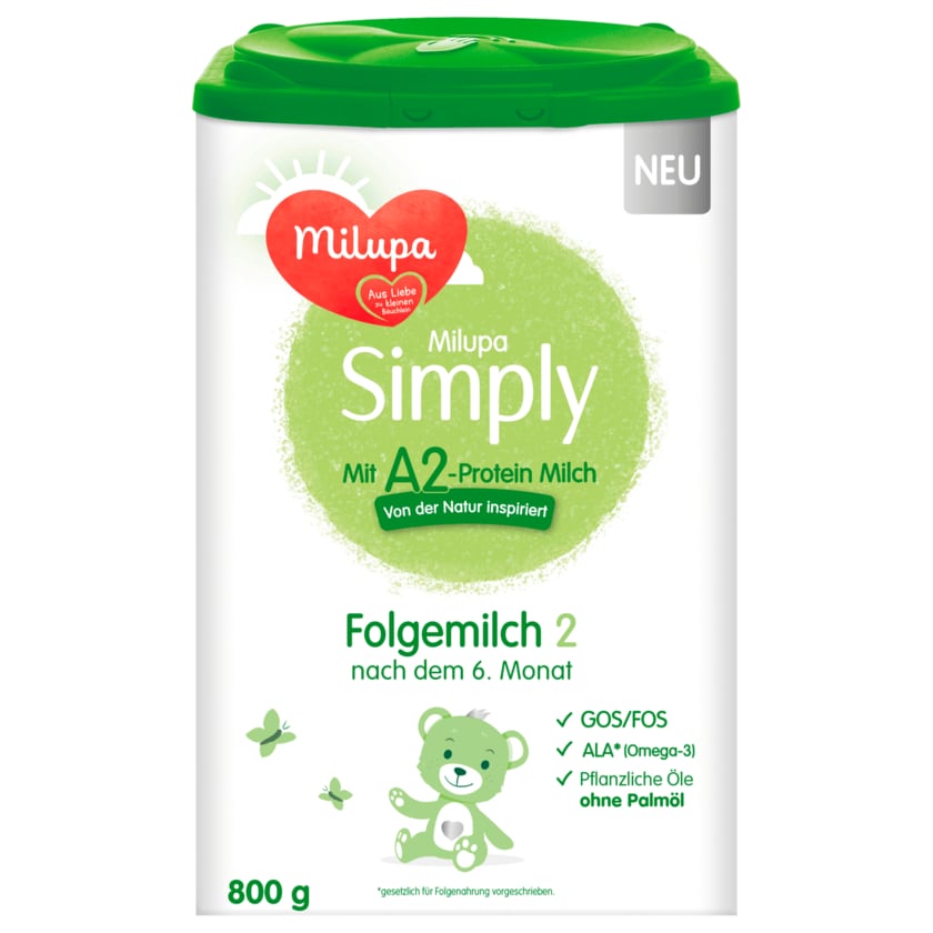 Milupa Simply Folgemilch 2 mit A2-Protein Milch 800g